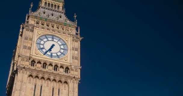 Big Ben Blue Sky Casas Parlamento Praça Parlamento Westminster Londres — Vídeo de Stock