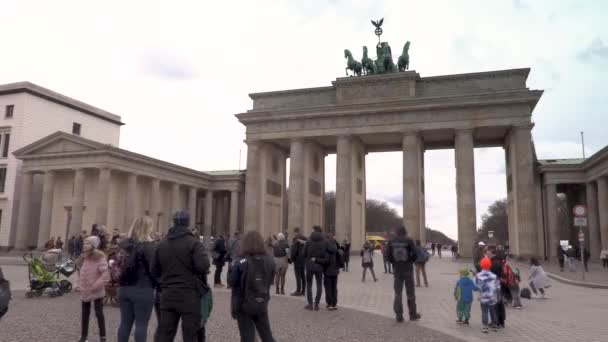 Time Lapse Brandenburg Gate Pariser Platz Berlin Německo February 2020 — Stock video