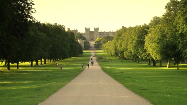 Windsor Castle Windsor England United Kingdom Jly 2021 사람들 저녁에걸어 — 비디오