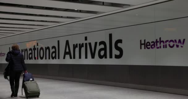 Heathrow Havaalani Londra Şubat 2023 Uluslararası Varış Heathrow Havaalanı Terminal — Stok video
