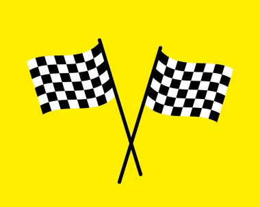 Damalı yüzeyi olan yarış bayrakları. Otomatik ve vektör motokros için siyah ve beyaz karelerle şampiyonalarda ve yarışmalarda bitirmek için rekabetçi öğeler