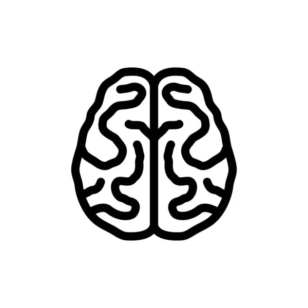 Cerebro Con Ícono Convoluciones Símbolo Negro Intelecto Ideas Creativas Con — Archivo Imágenes Vectoriales