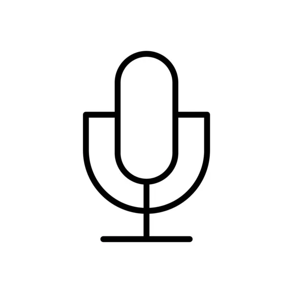 Microfono Sull Icona Dello Stand Studio Podcast Apparecchiature Registrazione Del — Vettoriale Stock