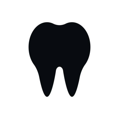 Siyah diş ikonu. Ağızda sağlıklı deneyim ve dişçi prosedürleri ve vektör bakımı olan yiyecekler için kemik oluşumu