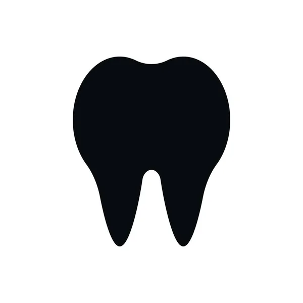 Icona Del Dente Nero Formazione Dentale Ossea Bocca Una Sana — Vettoriale Stock