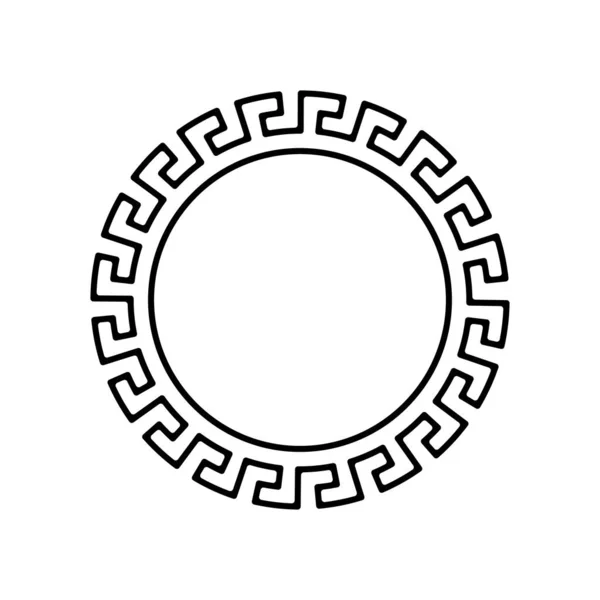 圆形框架与古董装饰品模板 装饰古希腊装饰品的华丽图片和相框 复古罗马式矢量风格 — 图库矢量图片#