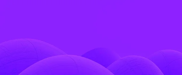 Bolas Cibernéticas Púrpuras Con Fondo Degradado Esferas Azules Futuristas Colinas —  Fotos de Stock