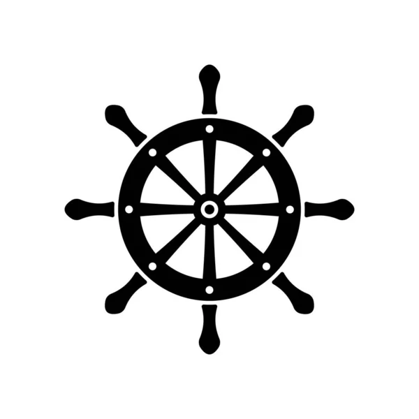 船舵图标 航向转向轮 用于控制航行和航行船舶的回航矢量设计 — 图库矢量图片#