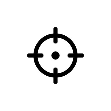 Round aim with dot in center. Crosshair for black target accuracy focus with optical aiming and successful marketing tactic vector business advertisement