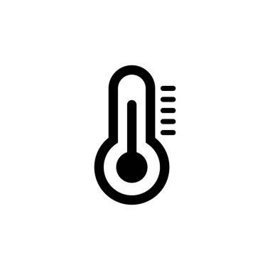 Thermometer with scale icon. Indicator for measuring temperature in room and on street with control of differences in viral vector diseases