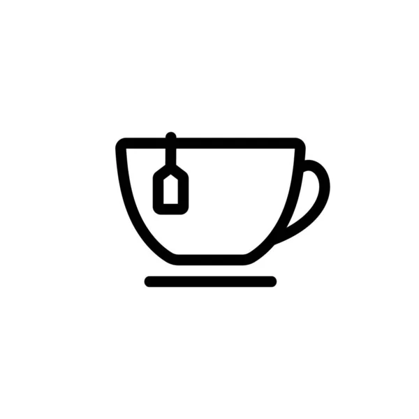 Cup Tea Bag Icon Symbol Tea Drinking Office Work Fragrant — Stock vektor
