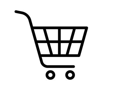 Basket shopping trolley icon. Commercial business trade and retail purchase symbol with electronic orders and vector delivery