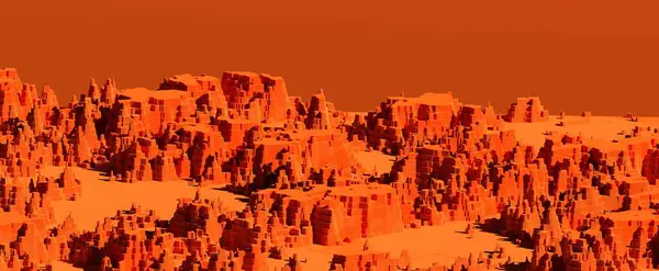 Deserto Vermelho Paisagem Abstrata Montanhosa Colorido Colinas Intempéries Com Areia — Fotografia de Stock