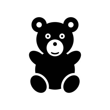 Oyuncak sevimli oyuncak ayı ikonu. Bebek için yumuşak bir hediye iyi ruh hali vektörü tatlı tasarımı olan bir bebek.