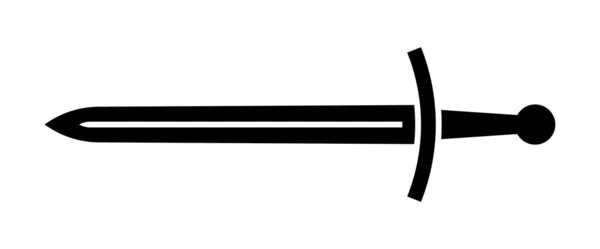 Şövalye Kılıcı Ikonu Ortaçağ Keskin Silahlarıyla Muharebe Antika Düelloları Için — Stok Vektör