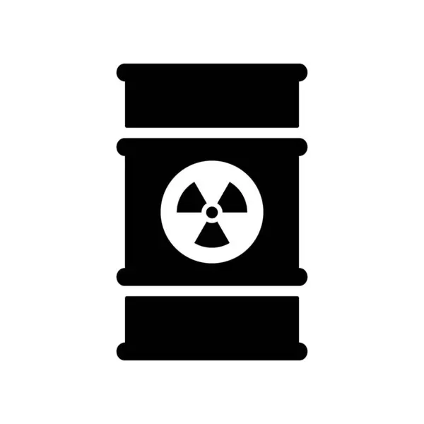 Barril Com Ícone Resíduos Radioativos Tóxicos Recipiente Ferro Com Combustíveis —  Vetores de Stock