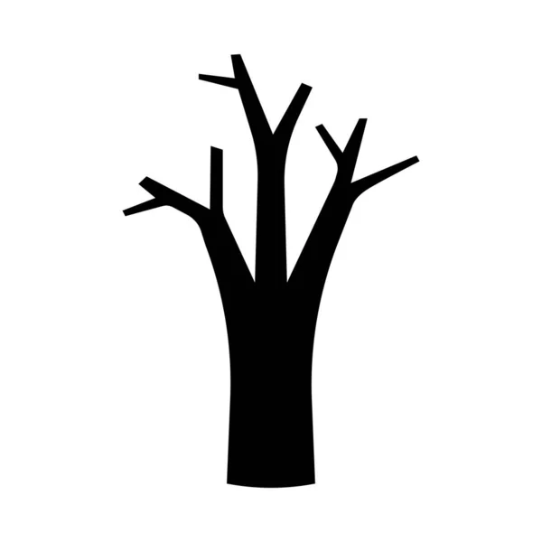 Icône Arbre Mort Sec Symbole Noir Des Incendies Des Catastrophes — Image vectorielle