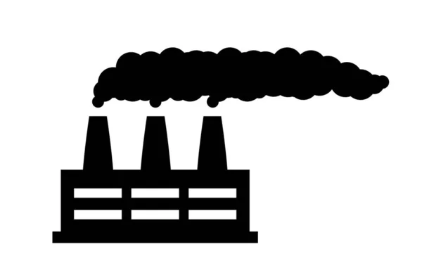 Roken Industriële Complexe Fabriek Icoon Vuile Productie Vernietigt Ecologie Met — Stockvector