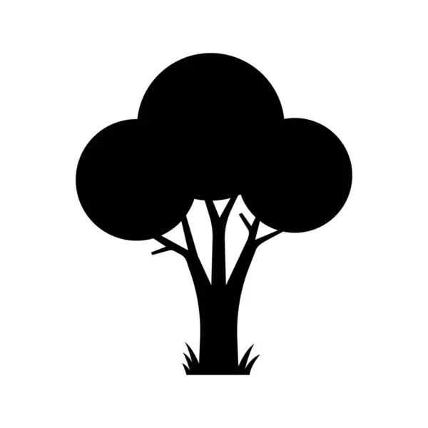 Drzewo Puszystą Ikoną Gałęzi Ekologiczny Symbol Naturalnego Wzrostu Ekologii Parku — Wektor stockowy