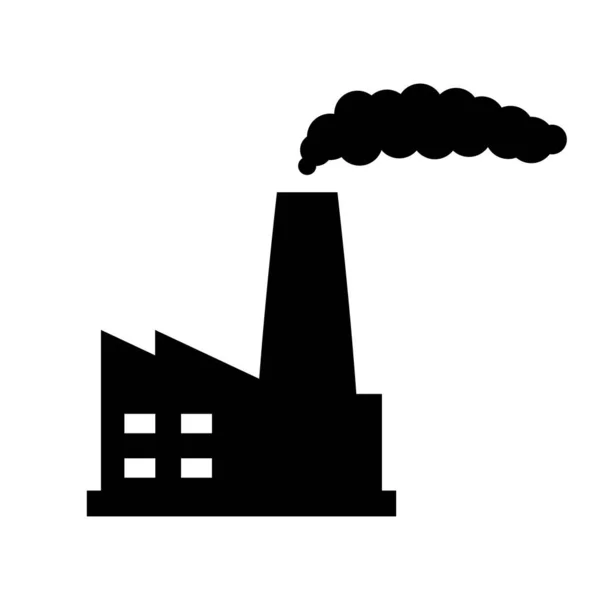 Rökindustrianläggningens Ikon Smutsig Produktion Förstör Ekologi Med Luftföroreningar Och Kraftiga — Stock vektor