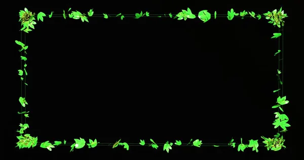 Натуральна Рамка Фоном Зеленого Листя Ботанічний Декоративний Орнамент Візуалізацією Свіжих — стокове фото