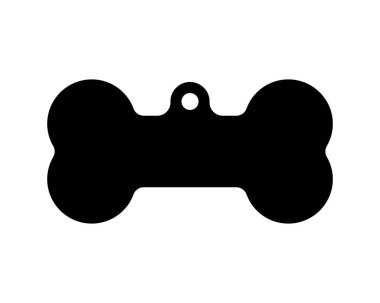 Siyah kemik anahtarlık. Asılı eklenti ve tasma ve vektör tasarımı için köpek maması şeklinde köpek bisküvisi