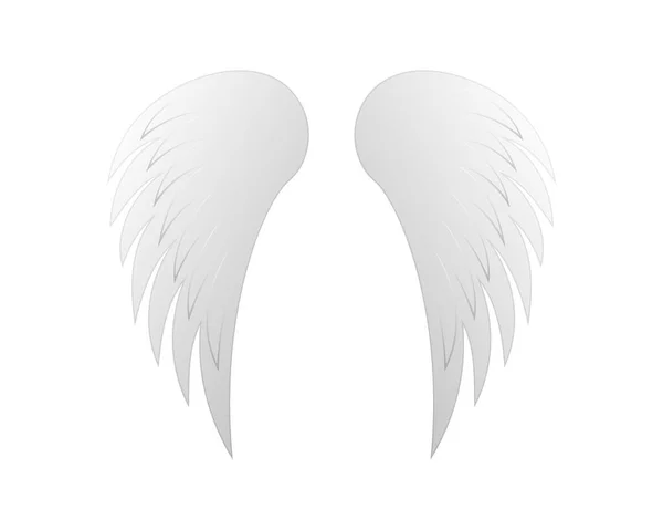 天使鸟的翅膀白色与灰色渐变翼与羽毛飞行的动物和神话中的病媒生物 — 图库矢量图片#
