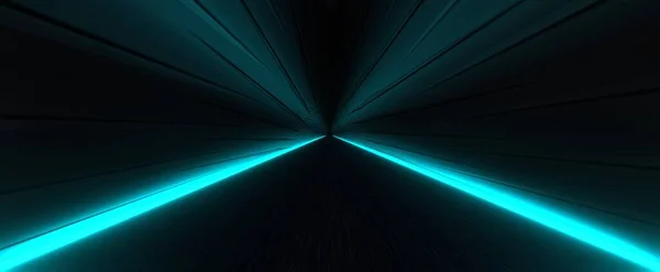 Arka Planda Neon Işıkları Olan Karanlık Bir Tekno Tünel Metal — Stok fotoğraf