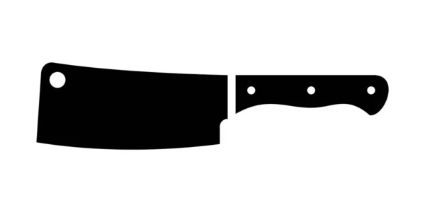 Schwarze Metzger Beilen Messer Küchenstahlwerkzeug Mit Breiter Klinge Zum Zerkleinern — Stockvektor