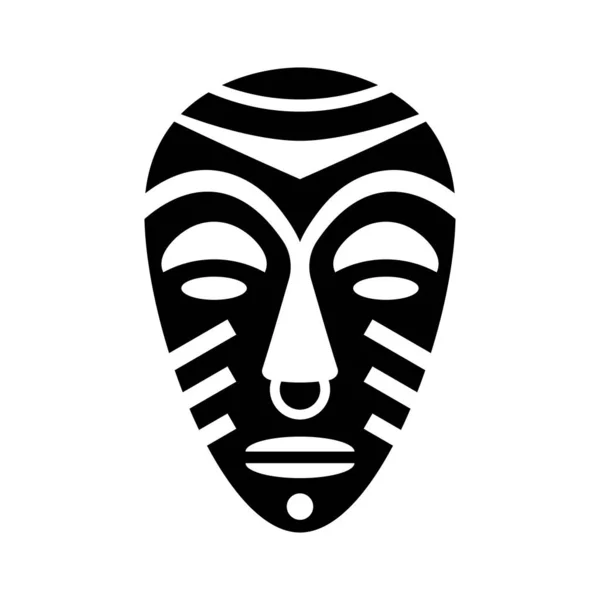 Starożytna Maska Rytualna Etniczny Totem Twarzy Aborygeńskiego Afrykańskiego Boga Dla — Wektor stockowy