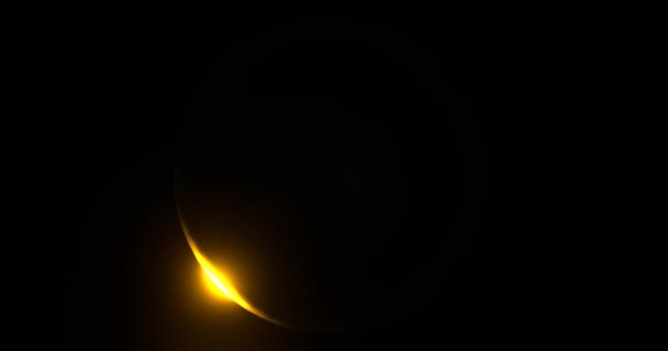 Moldura Círculo Com Feixe Sol Ouro Brilhante Eclipse Solar Redondo — Vídeo de Stock