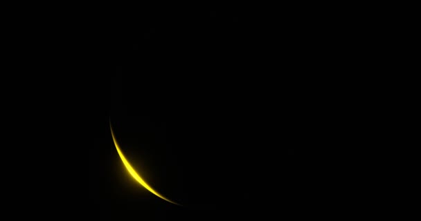 Quadro Redondo Com Feixe Sol Ouro Brilhante Crescente Eclipse Solar — Vídeo de Stock