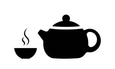 Çay seremonisi için çaydanlık. Çin ve Japon gelenekleri geleneksel içki içme rahatlama ve sağlıklı vektör yaşam tarzı