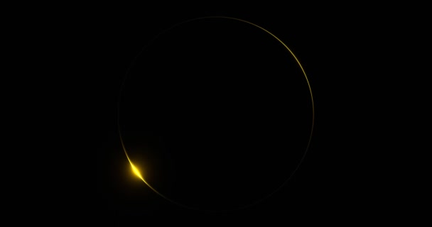 Círculo Quadro Com Duplo Feixe Sol Ouro Brilhante Eclipse Solar — Vídeo de Stock