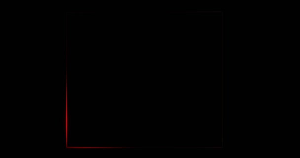 Quadrato Cornice Rossa Con Modello Fascio Luminoso Bandiera Bianca Scura — Video Stock