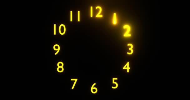 Reloj Marco Redondo Oro Con Número Brillante Círculo Con Esfera — Vídeos de Stock