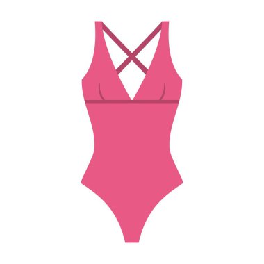 Bir parça pembe mayolu mayo. Deniz ve okyanus plajlarında yüzmek ve güneşlenmek için klasik moda tasarımı olan şık bir trikini.