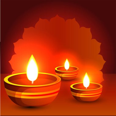 Hint festivali Diwali aksesuarlı Happy Diwali, tatil geçmişi, Diwali kutlama kartı, vektör illüstrasyon tasarımı.