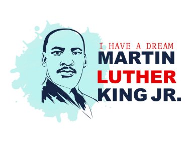 Martin Luther King Day 'e siyah adam ve ABD bayrağının arka planında mesaj at