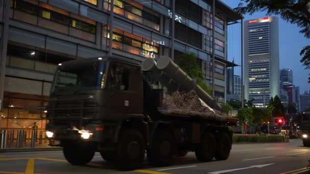 Singapore Nationaldag Parad 2023 Med Armén Stridsvagnar Militär Konvoj — Stockvideo