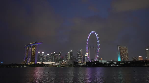 Singapore National Day Ünnepségek Tűzijáték 2023 Táj Városkép Éjszakai Jelenet — Stock videók