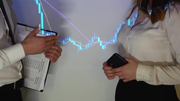 Handshake Stock Market Chart — Vídeo de Stock