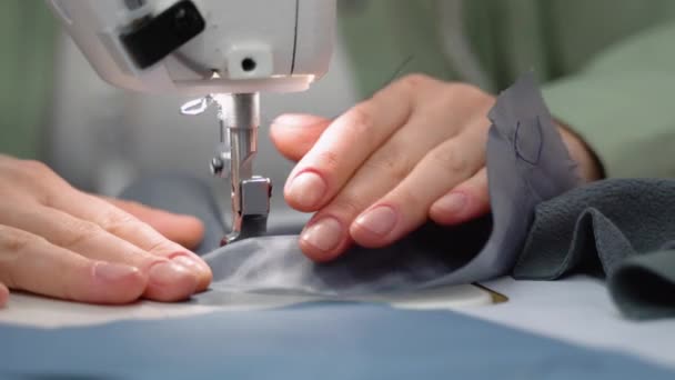 Sewing Machine Work Tailor Industry Concept — Stock Video