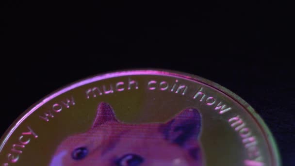 Macro Shot Bitcoin Coin Golden Bitcoin Crypto Currency Digital Exchange — стоковое видео
