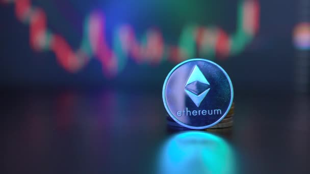 Etherum 매크로 Blockchain Fintech Defi Etherum Cryptocurrency Ethereum Eth — 비디오