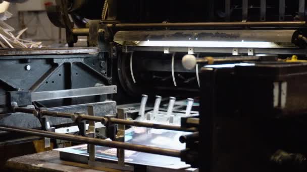 Druckerei Offsetdruckverfahren Papiereinreichung — Stockvideo