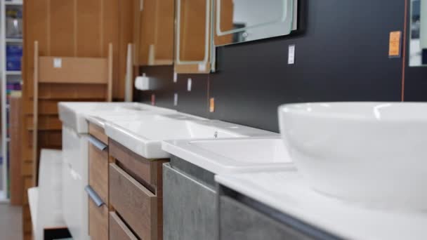 Muebles Baño Modernos Lavabo Espejo Para Venta — Vídeos de Stock