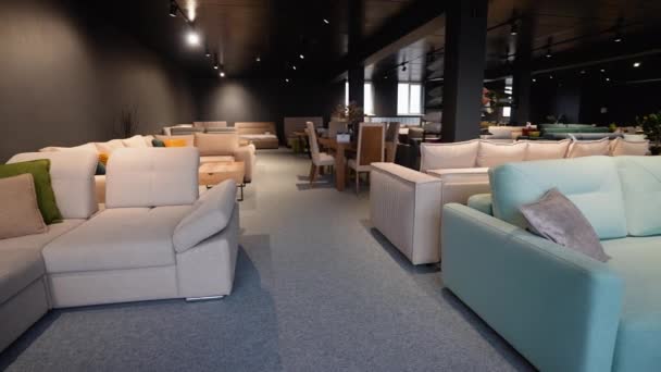 Sofa Dan Sofa Ditampilkan Untuk Dijual Showroom Toko Furnitur — Stok Video
