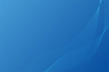 Açık mavi zemin üzerinde çizgi dalgaları parçacıkları olan teknoloji arka planı. Sunum şablonu için boş alanı olan sıvı çizgisi.