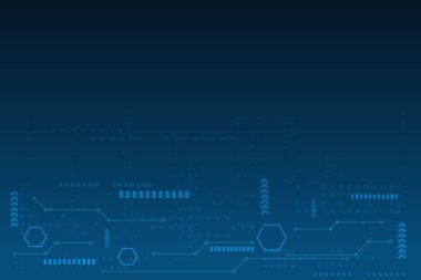 Bilim elementi ve tasarım için boş alanı olan açık mavi teknoloji arka planı. Şekil nesnesi olan kademeli mavi şablon.